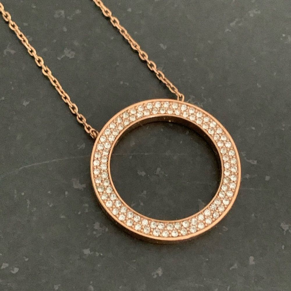 Michael Kors Open Circle Rose Gold Pendant Necklace