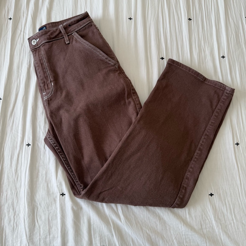 Hollister‎ Woman Chocolate Brown Ultra High Rise Dad Jeans Size 28