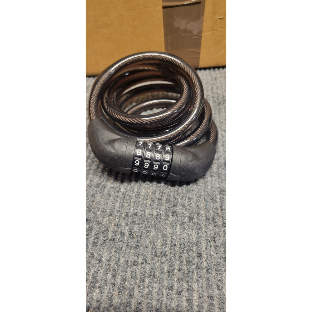 Self Coiling 4 Digit Combination Bike Cable Lock Black Resettable‎ Security Lock