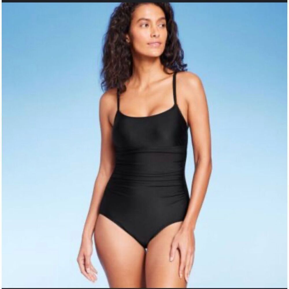 Kona Sol Black One Piece Swimsuit Swimwear Size Small New