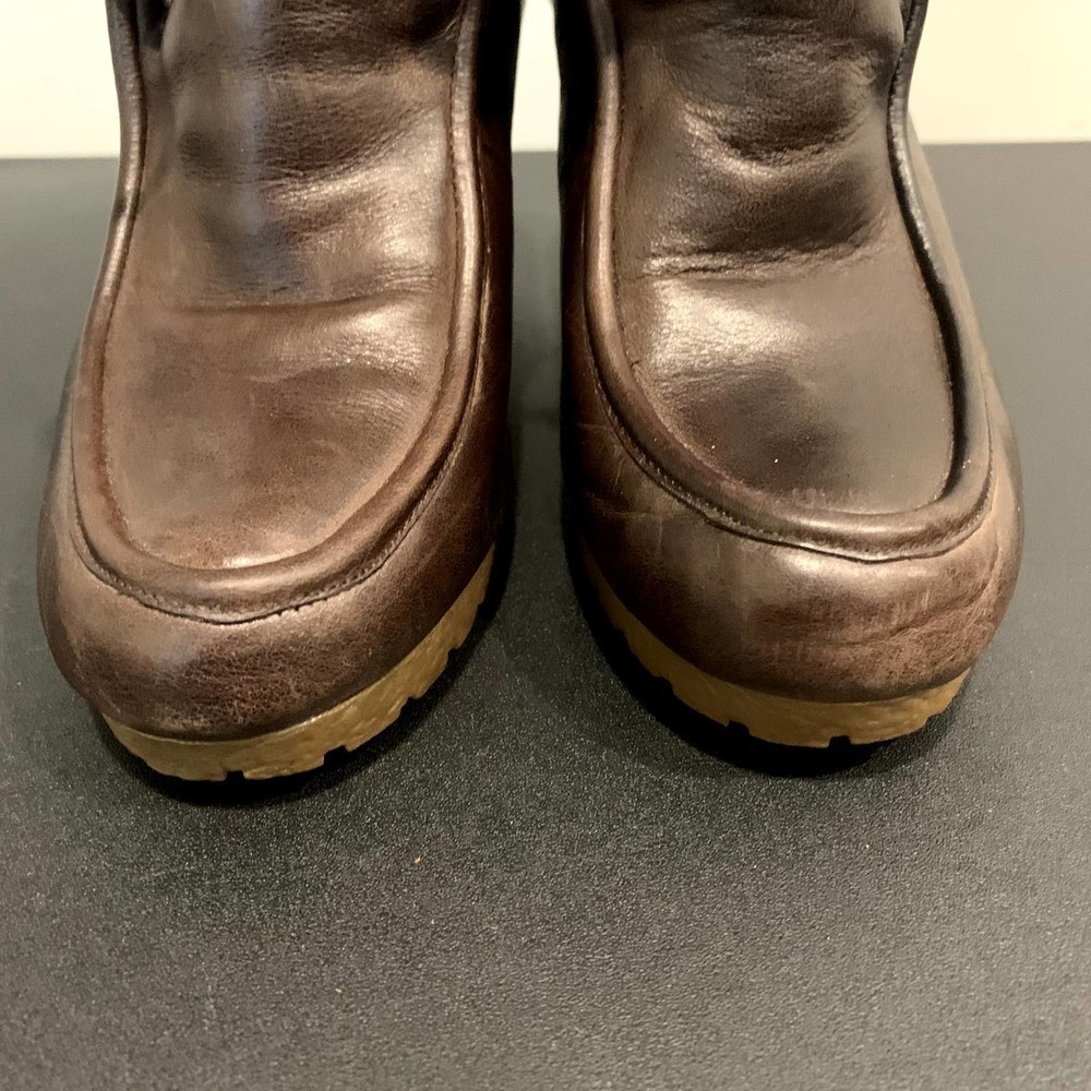 Michael Kors Rory Wedge Booties Brown Leather Ankle Boots Lace Up Size 8M - Picture 3 of 7