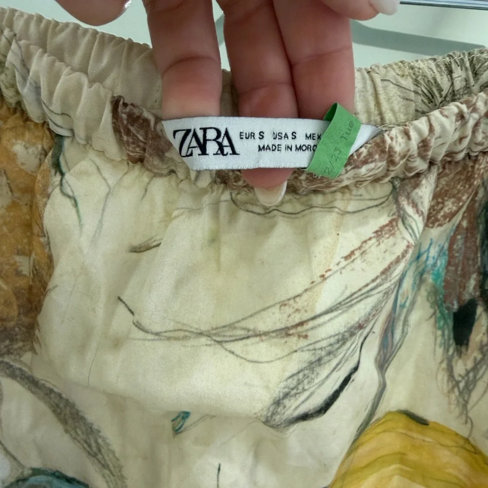 Zara A-Line Skirt with Lemon and Leaf Print - Picture 3 of 7