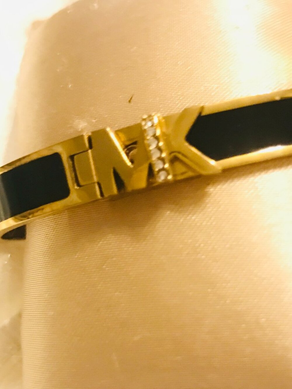 Michael Kors Black And Gold Tone Bracelet