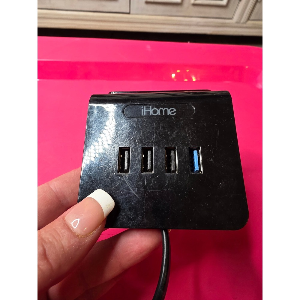 iHome Multi Hub 4 Port USB Charging Station Desktop Stand Black IH-BL-CT710 - Picture 6 of 11