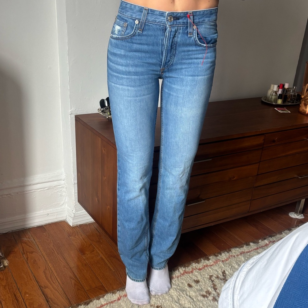 rag & bone Light Blue Straight-Leg Jeans