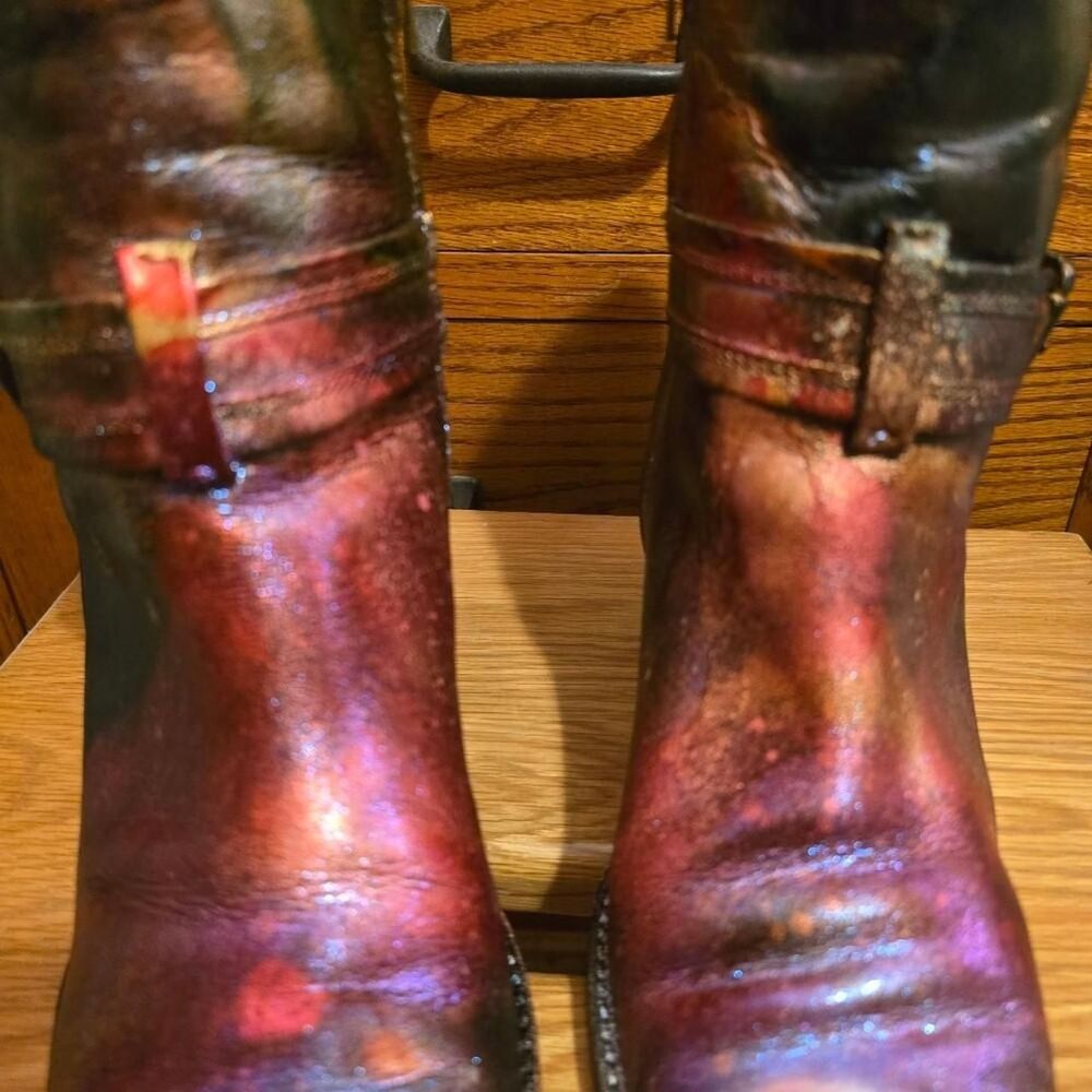 No-brand Women's Pink and Gold Boots - Picture 4 of 8