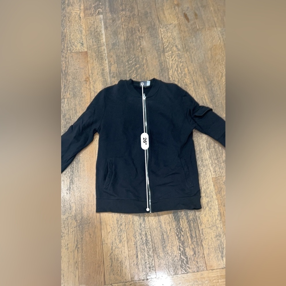 Boys zip up black sweater - Picture 2 of 8