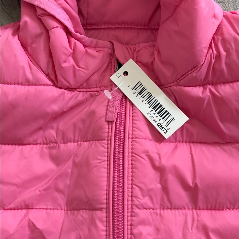 Amazon Essentials Pink Hooded Puffer Jacket - Picture 3 of 8