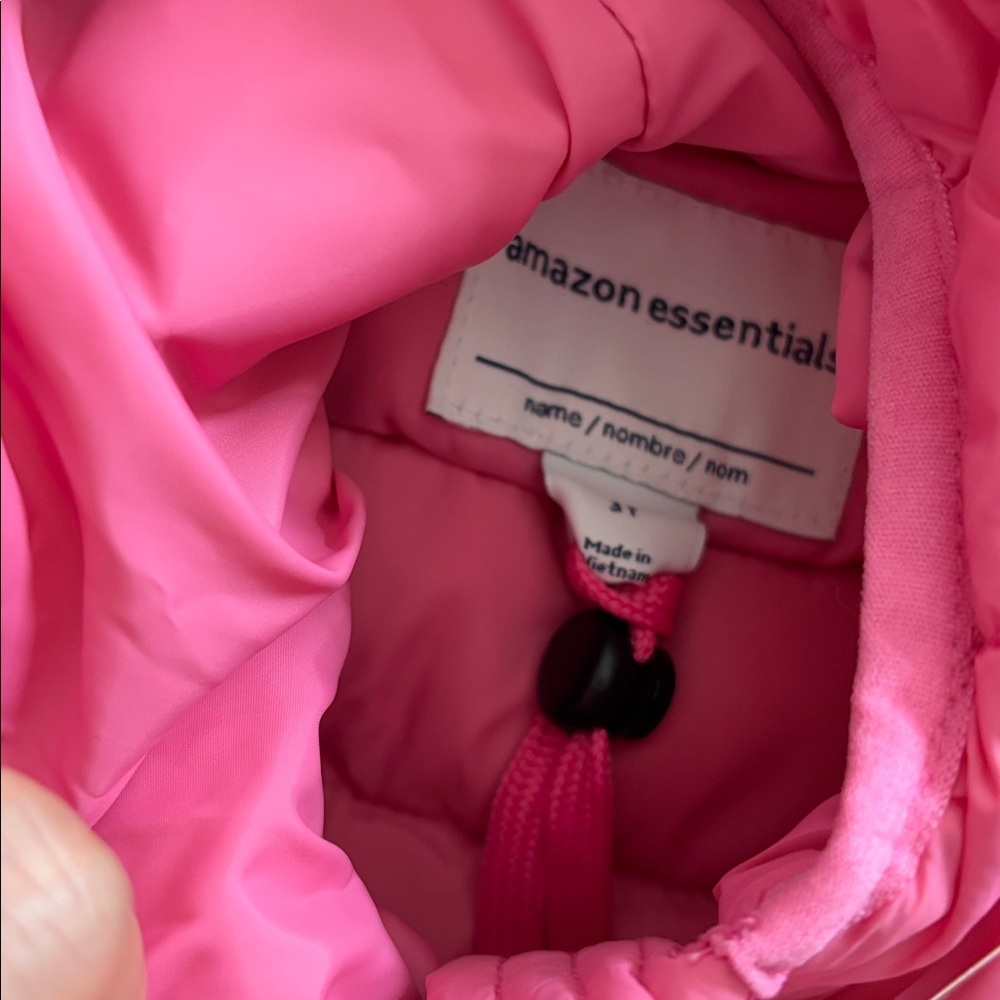 Amazon Essentials Pink Hooded Puffer Jacket - Picture 4 of 8