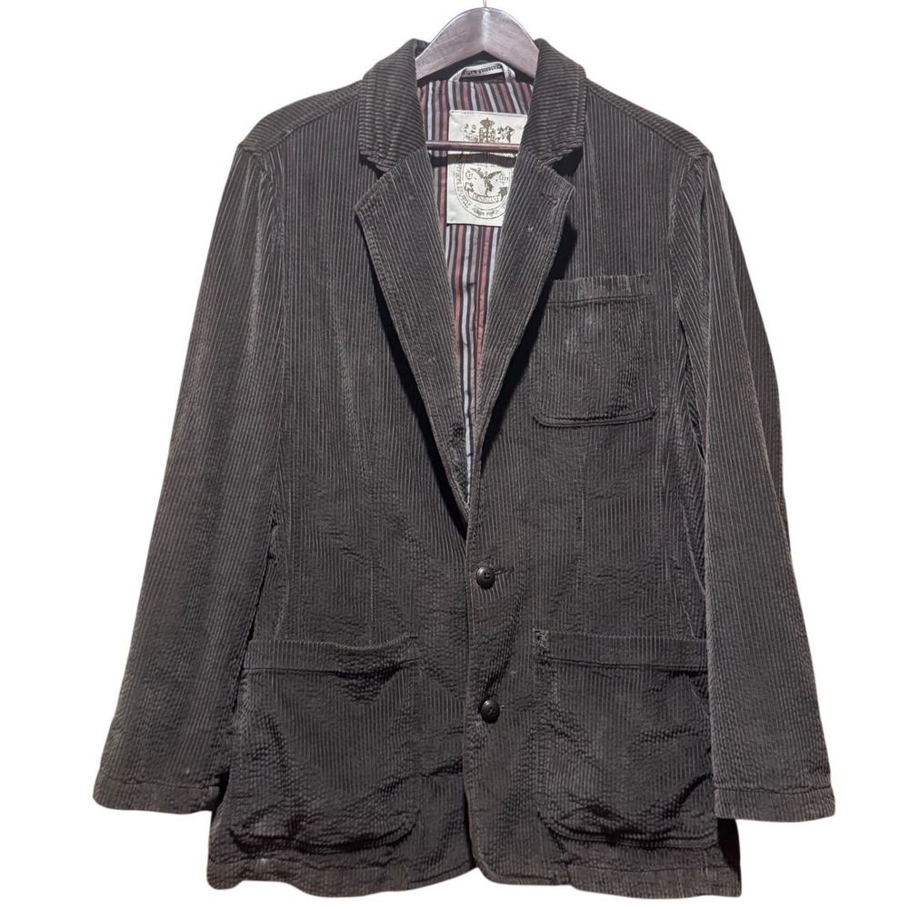 Tommy Bahama Corduroy Blazer Jacket Medium Brown Button Front Lined VTG