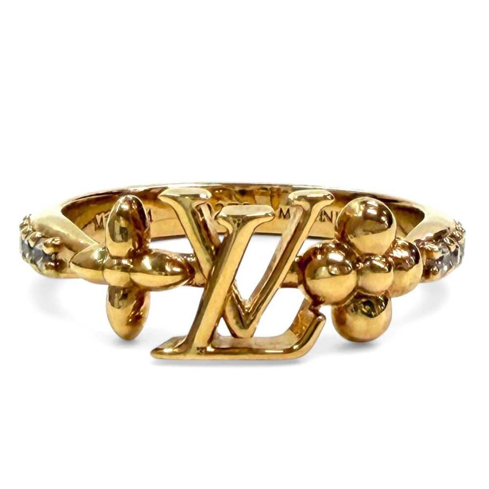 LOUIS VUITTON Gold Monogram Ring