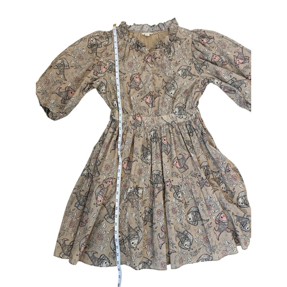 Anthropologie Let Me Be Celeste Koi Mini Dress Cottagecore Sz 6 - Picture 9 of 9