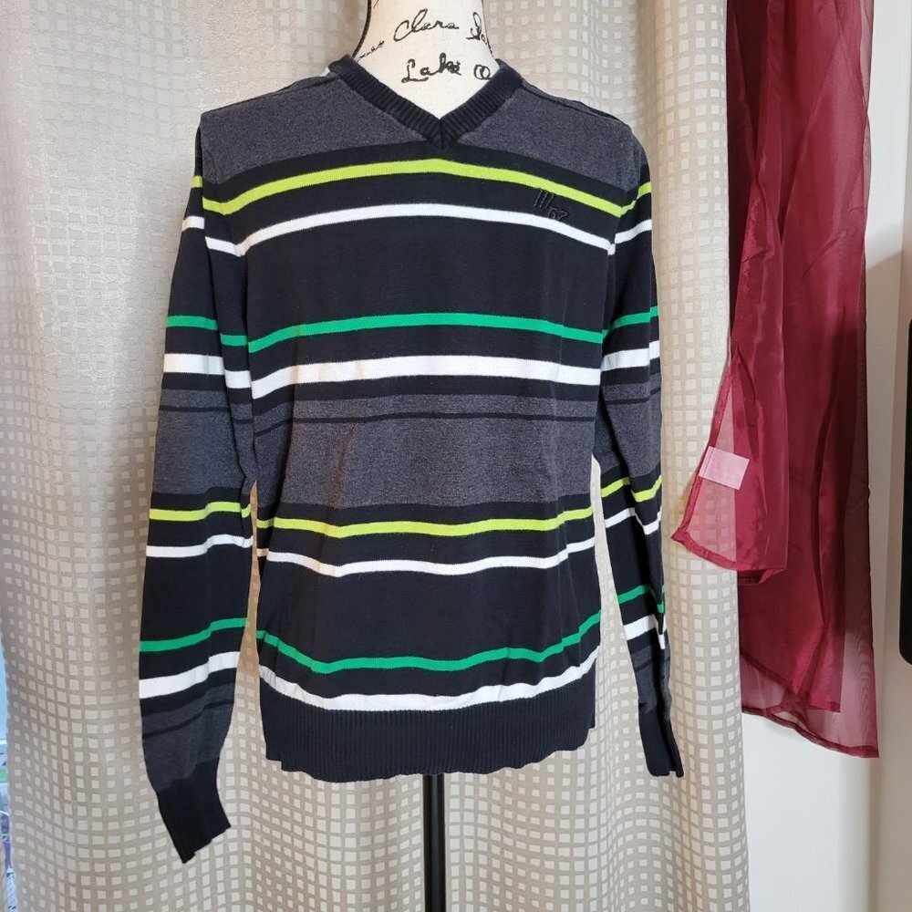Much More Striped V-Neck Sweater - Size Small - Picture 9 of 9