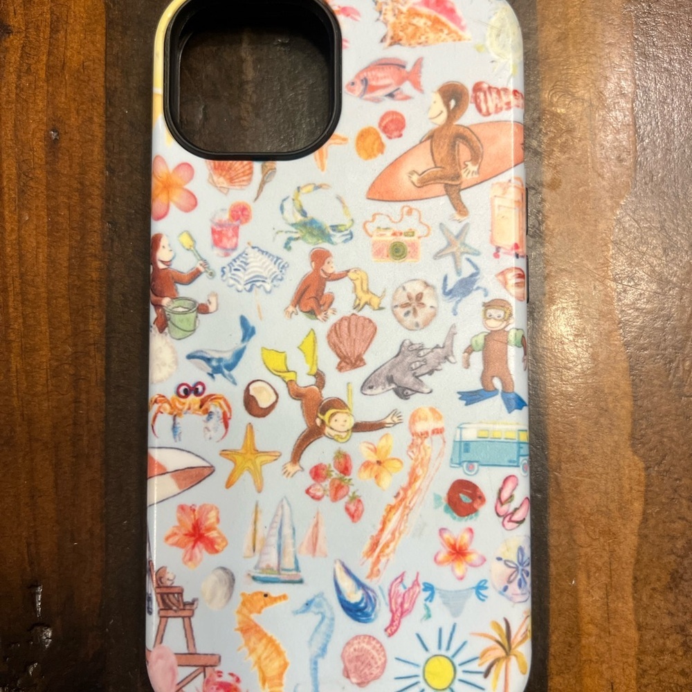 Colorful Curious George and Ocean Theme Phone Case IPhone 13