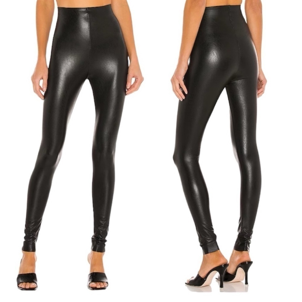 Commando women’s control top faux leather high rise legging black size medium