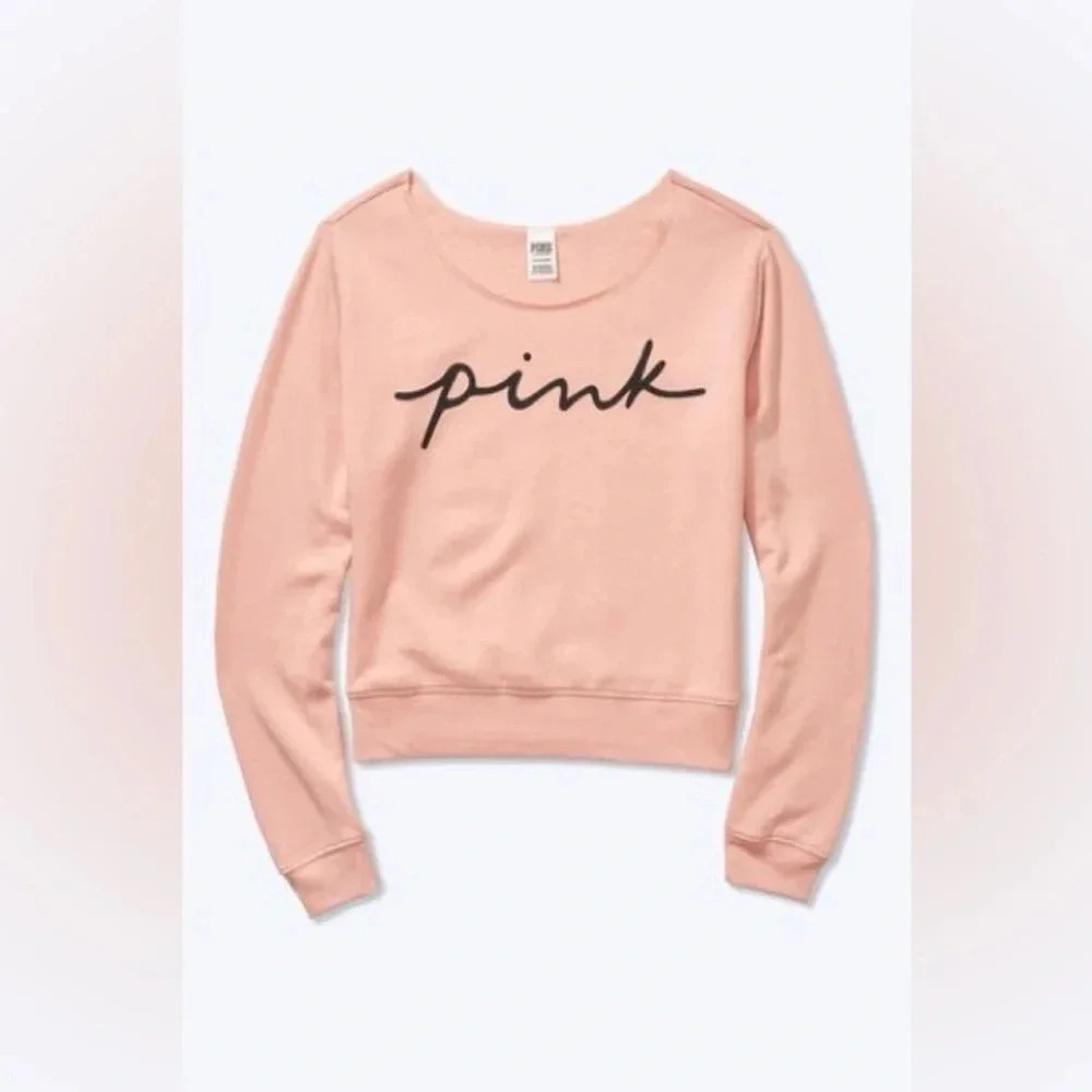 Victoria Secret Pink NWOT Peach Off The Shoulder Sweater. Size small