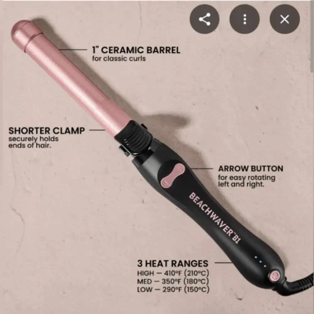 New Beachwaver B1 Hair Rotating Curling Iron Styling Tool Midnight Rose - Picture 2 of 4