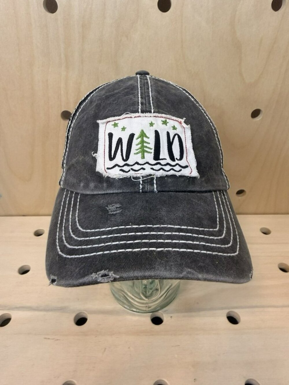 Funky Junque Womens Baseball Cap Distressed Vintage WILD Patch Embroidered - Picture 2 of 9