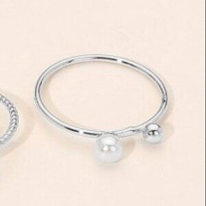 1 LEFT!! SILVER DIPPED PEARL AND BALL RING