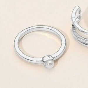 SILVER DIPPED PEARL RING