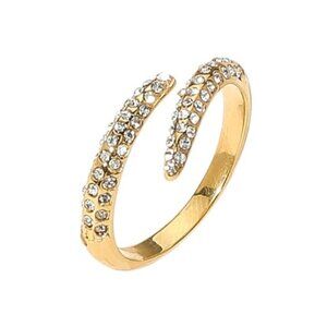 GOLD STAINLESS STEEL RHINESTONE WRAP RING