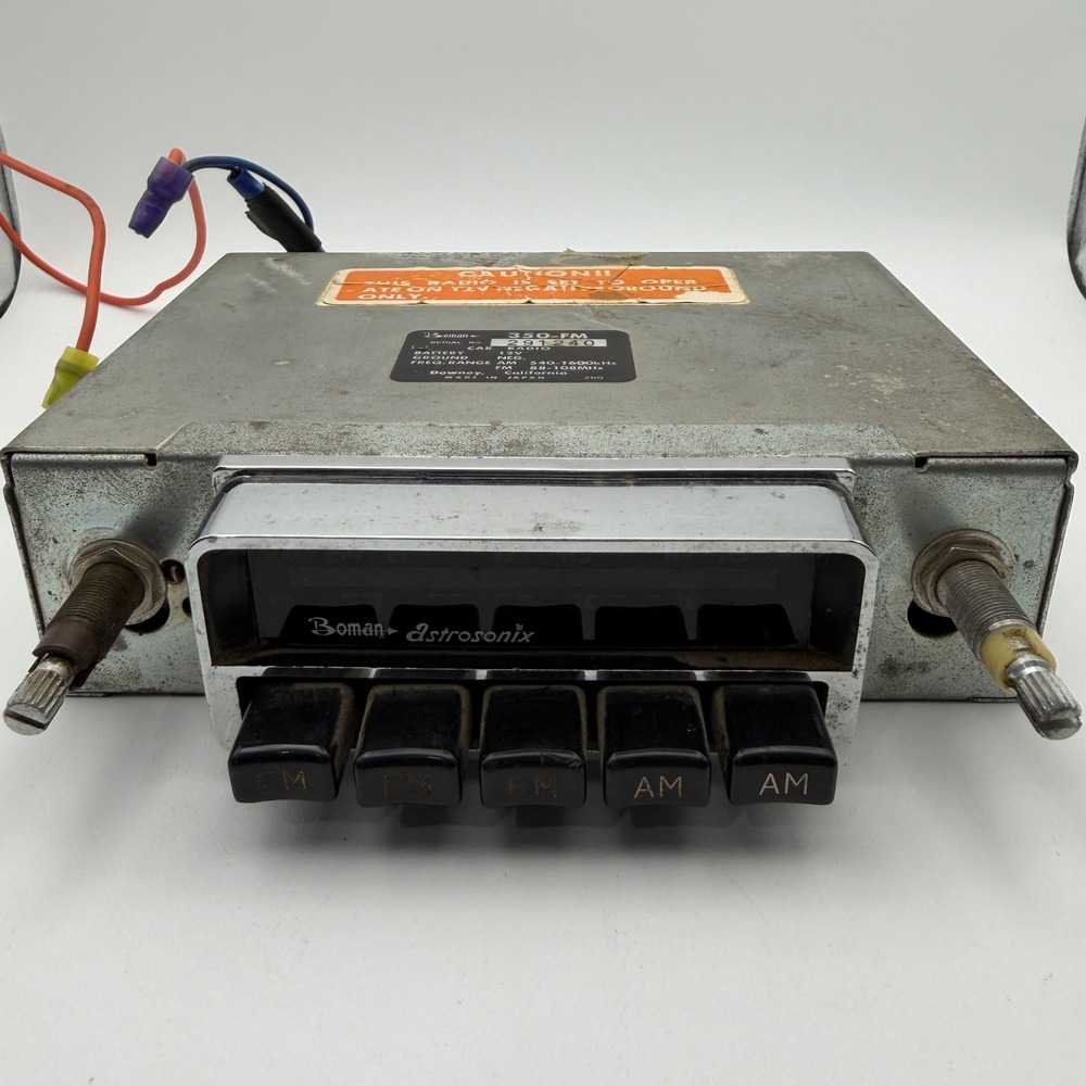 Boman Astrosonix 350-FM Car Radio Vintage Universal Silver AM FM Japan Untested