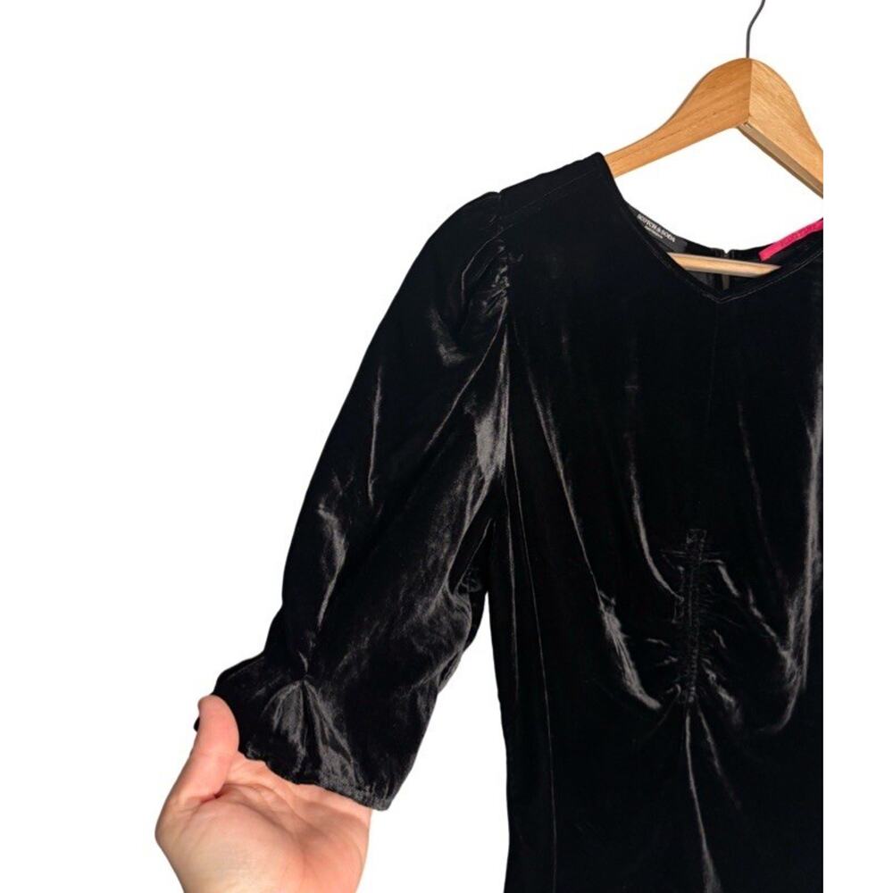 Scotch & Soda Top Black Velvet size Large NWT Puff Sleeves Zip Side Evening - Picture 3 of 11