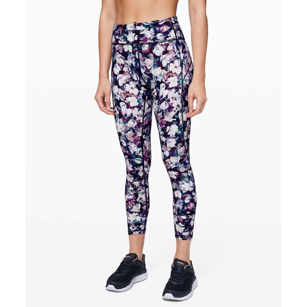 Lululemon Barre3 In Movement Tight 25" Everlux Utopia Floral Leggings Sz 4🌸🌼🌺