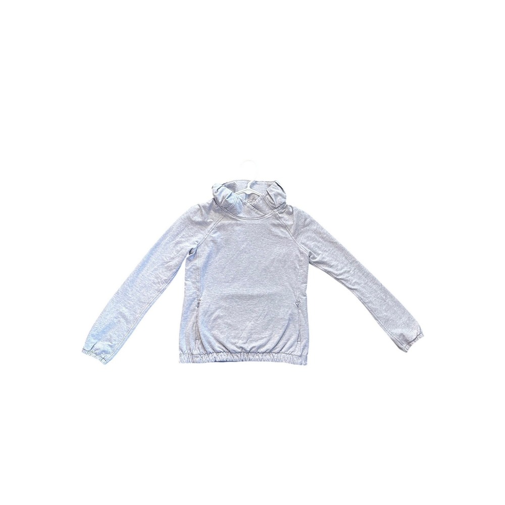 Lululemon Athletica Women's Gray Heathered‎ Funnel Neck Zip Pocket Sweatrshirt 4