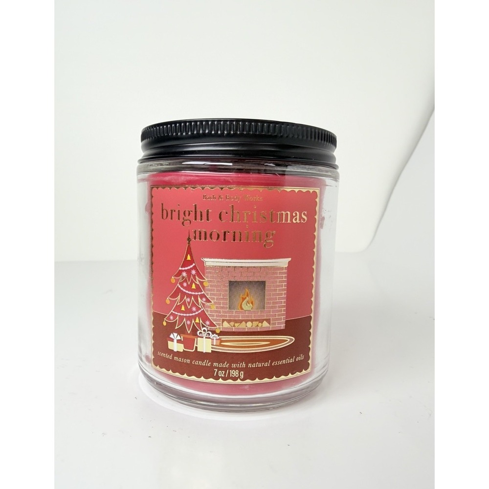 Bath & Body Works Bright‎ Christmas Morning Single Wick Candle Holiday New