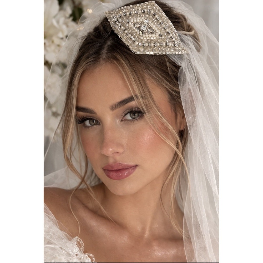 Art Deco Bridal Hair Comb‎ Crystal Pearl Beaded Wedding Headpiece Vintage 5.5"