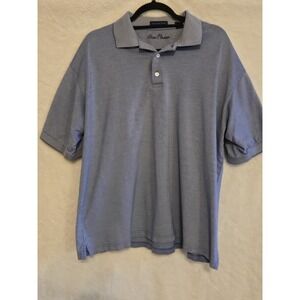 Alan Flusser Mens Blue‎ Large Golf Polo Mercerized Cotton Two Toned