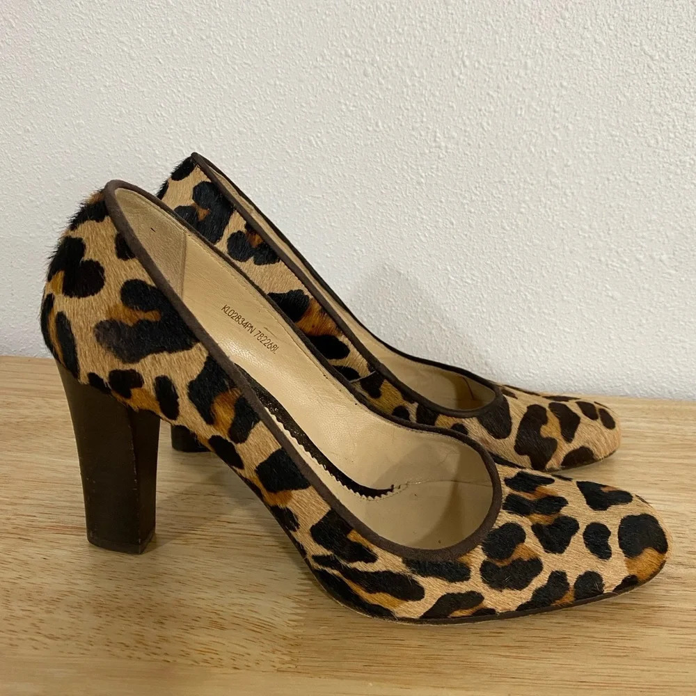 Kenneth Cole New York Leopard Calf Hair Pump Heels‎ 7.5