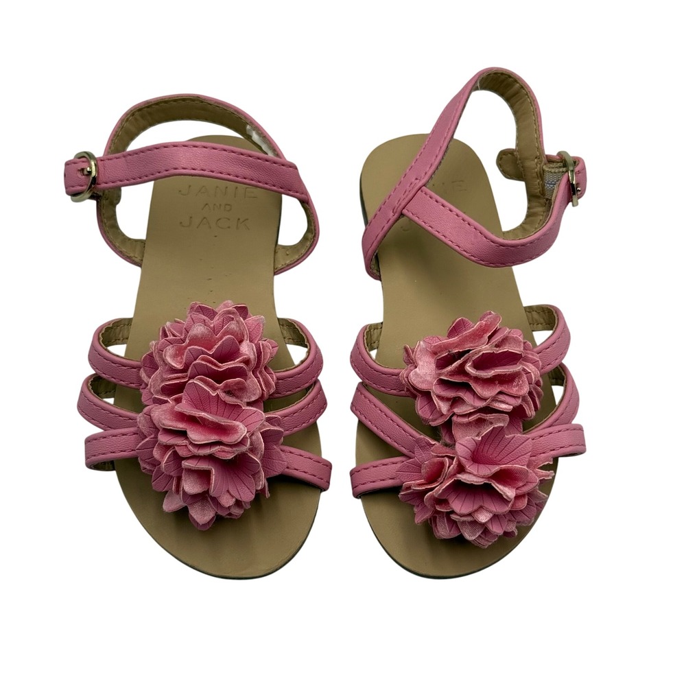 Janie‎ and Jack Pink Floral Sandals Toddler Kids Size 7