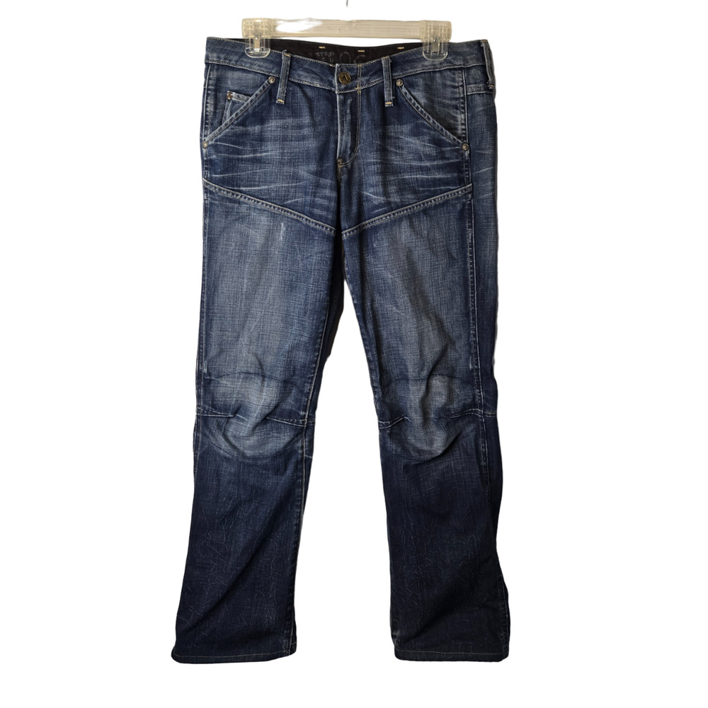 G-Star Raw 96 Elwood 5620 Blue Denim Straight Distressed Men's Jeans Size 30