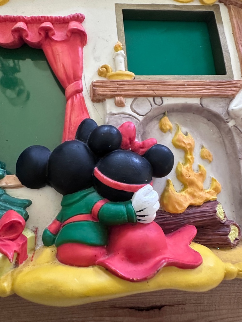 Vintage Rare Disney Mickey Minnie 3D Resin Picture Frame Our First Christmas - Picture 3 of 14