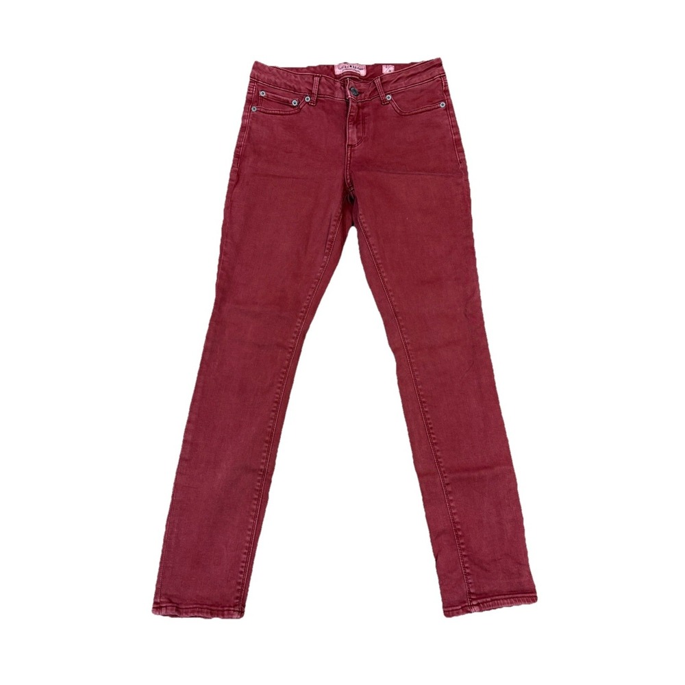 Lucky Brand Slim Jeans Kids Size 2/26 Red Excellent Low Rise Stretch Denim