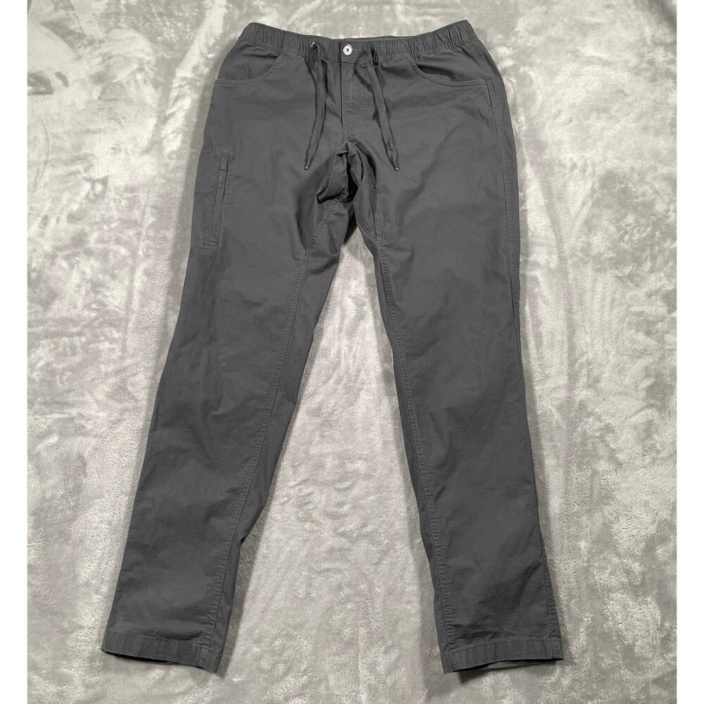 Bylt Pant Large Grey Ripstop Stretchy Drawstring Casual Elastic Waist Basic