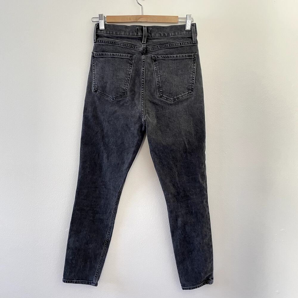 Agolde Jeans Womens 26 Washed Black High Rise Stretch Stretchy Button Fly - Picture 2 of 9
