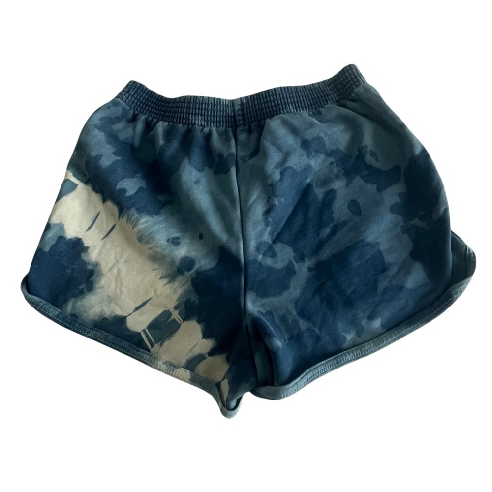 Coach Blue Tie Dye Sweat Shorts Small Coastal Athleisure Off Duty Model Summer - Picture 3 of 5