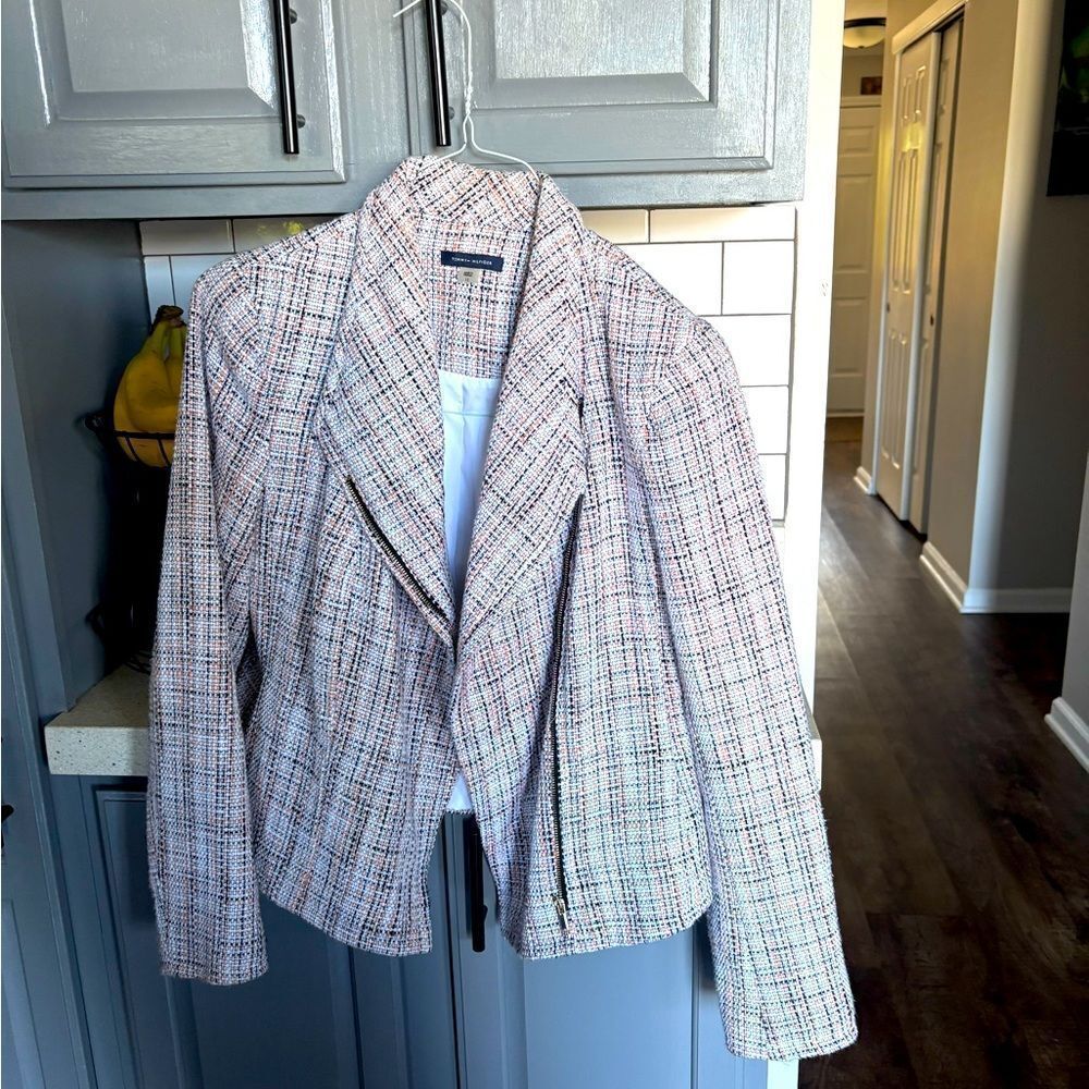 Tommy Hilfiger Black and White and Orange Blazer/Jacket