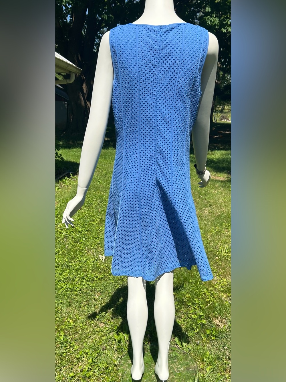 Ann Taylor Blue Eyelet Mini Dress - Picture 4 of 6
