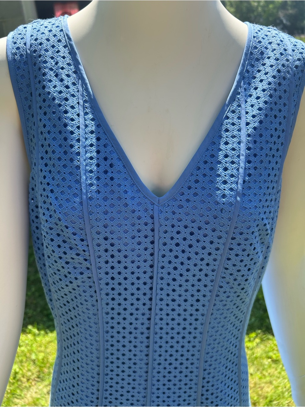 Ann Taylor Blue Eyelet Mini Dress - Picture 6 of 6