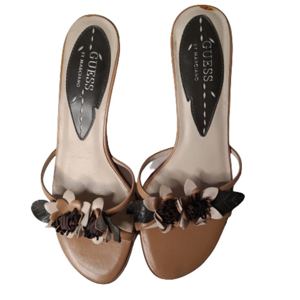 Guess by Marciano Brown Floral Slide Sandals