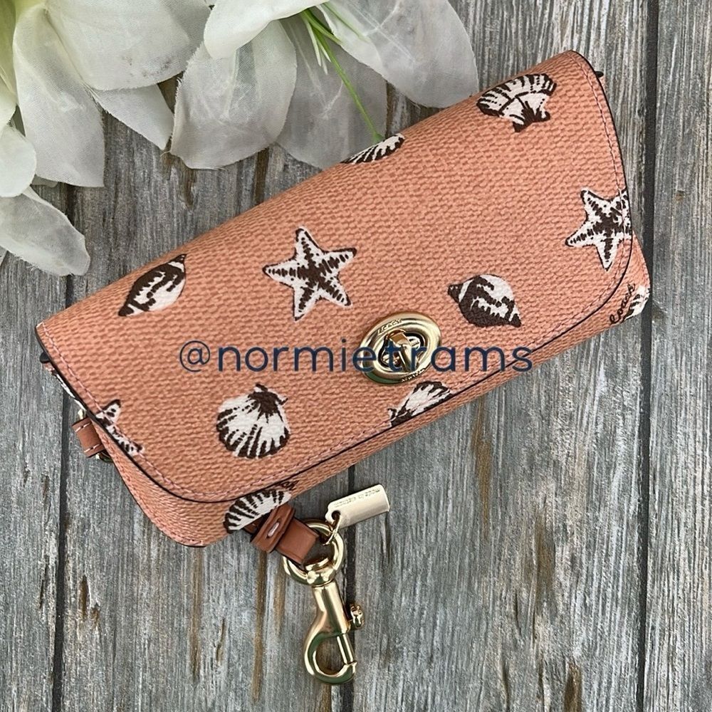 Coach Sunglass Case With Shell Print Vacation Beach