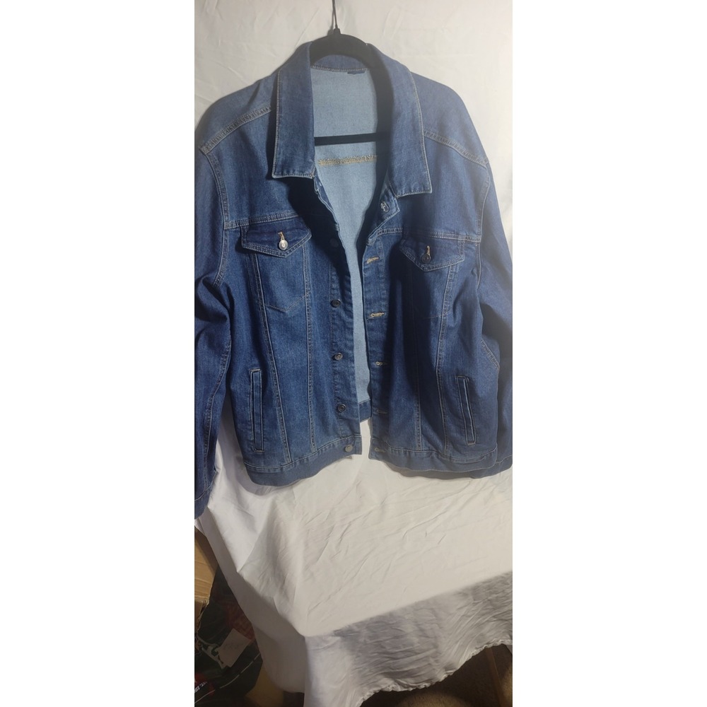 Vintage  Jean Jacket Distressed Women's Size‎ 2X Cherokee Campcore Chore Hiking