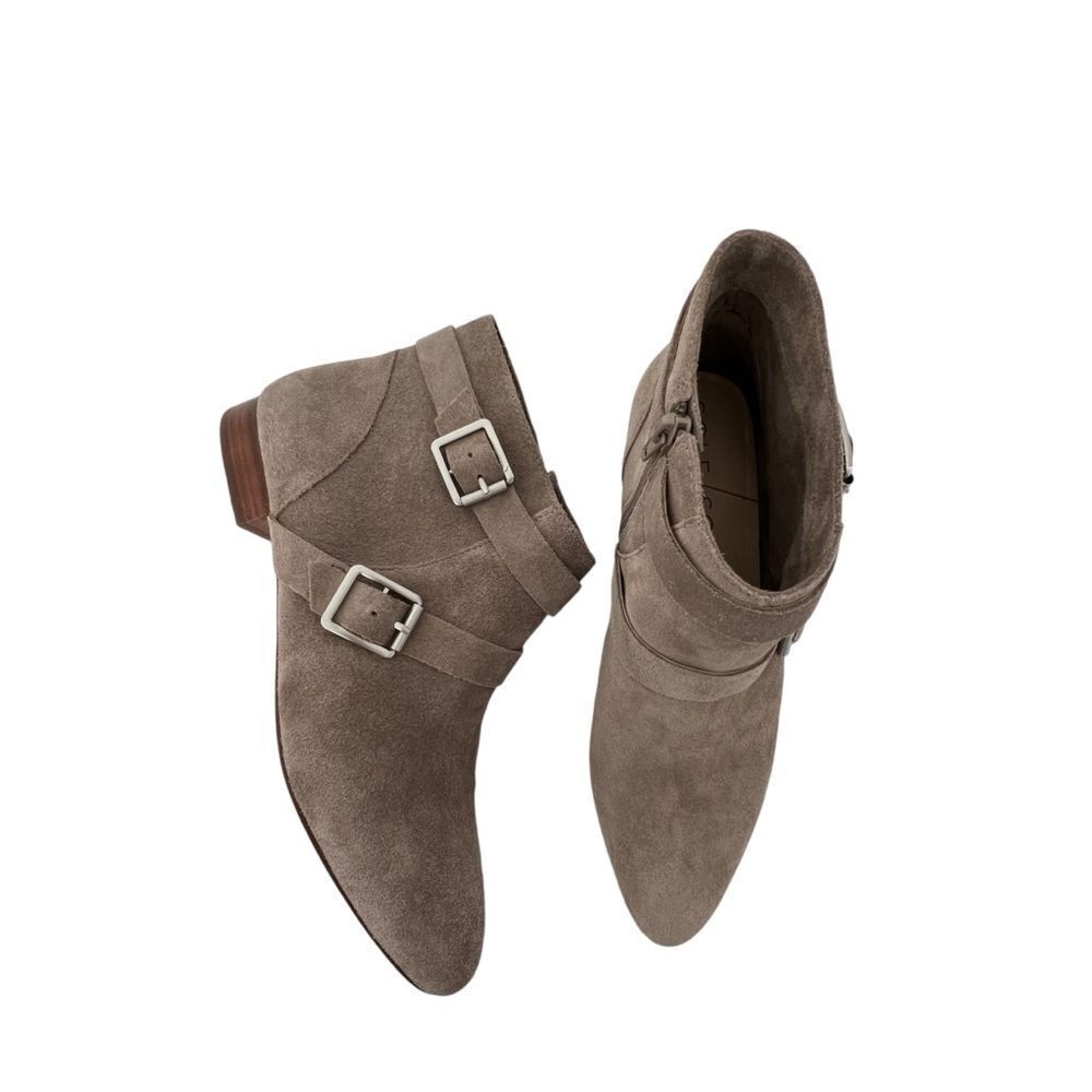 Sole Society Taupe Tan Suede Side Zip Ankle Booties