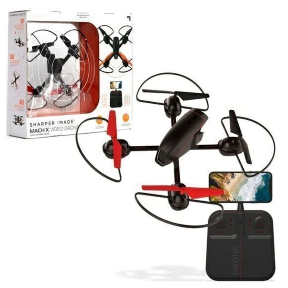 NWT Sharper Image 10" Mach X Video Drone with Streaming Camera,‎ 2.4 GHz