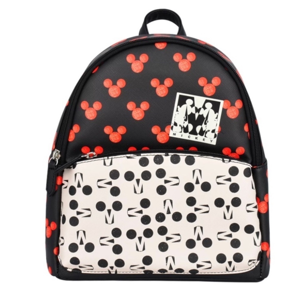 Red Mickey Mouse on Black with Cream Mini Backpack Dani by Danielle Nicole.
