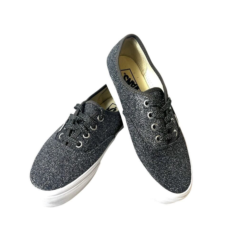 Vans Classic Skate Shoes Gray Glitter Womens 6.5 Low Top Lace Up Sneakers Mens 5